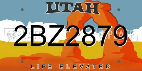 2BZ2879 Utah License Plate