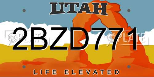 2BZD771 Utah License Plate