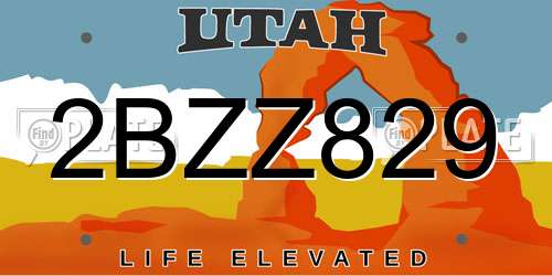 2BZZ829 Utah License Plate