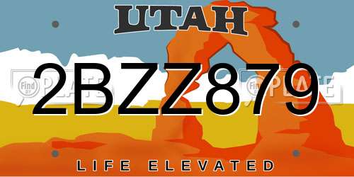 2BZZ879 Utah License Plate