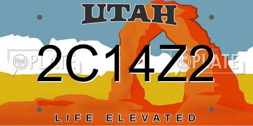 2C14Z2 Utah License Plate