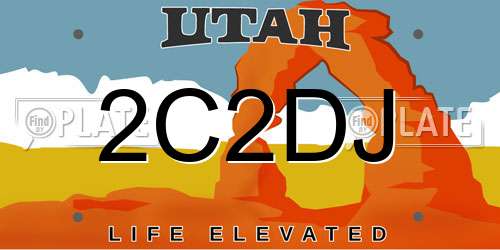 2C2DJ Utah License Plate