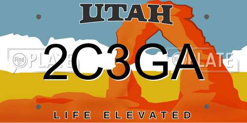 2C3GA Utah License Plate
