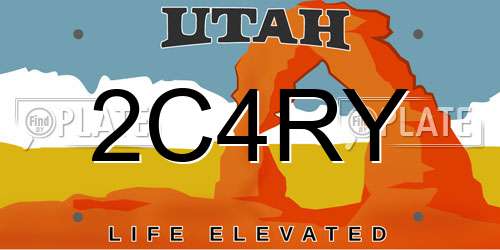 2C4RY Utah License Plate