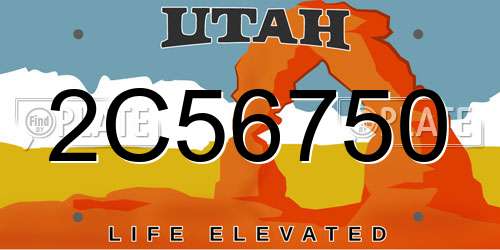 2C56750 Utah License Plate