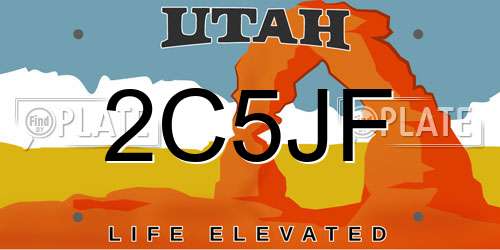 2C5JF Utah License Plate