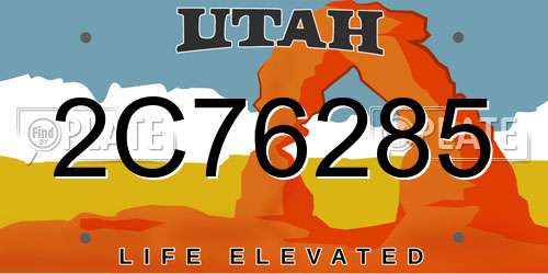 2C76285 Utah License Plate