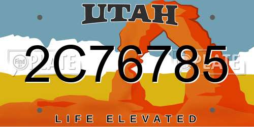 2C76785 Utah License Plate