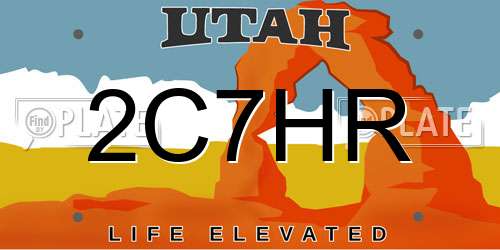 2C7HR Utah License Plate