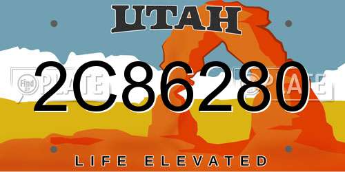2C86280 Utah License Plate