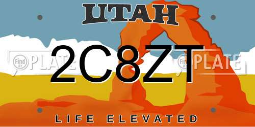 2C8ZT Utah License Plate