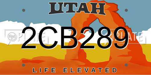 2CB289 Utah License Plate