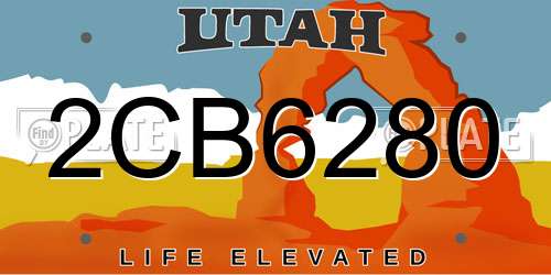 2CB6280 Utah License Plate