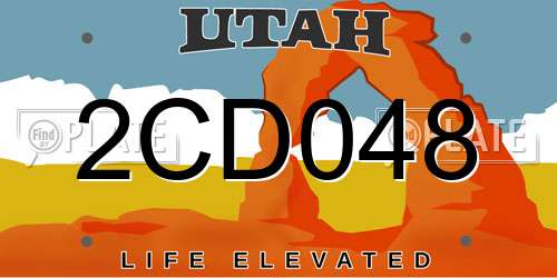 2CD048 Utah License Plate