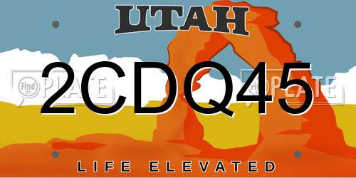2CDQ45 Utah License Plate