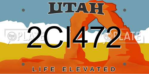 2CI472 Utah License Plate
