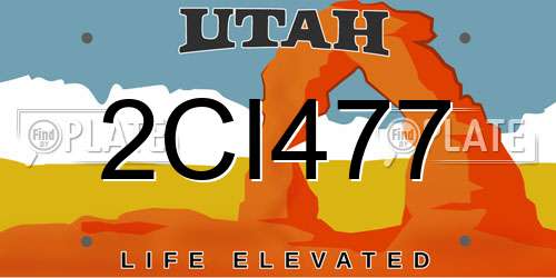 2CI477 Utah License Plate