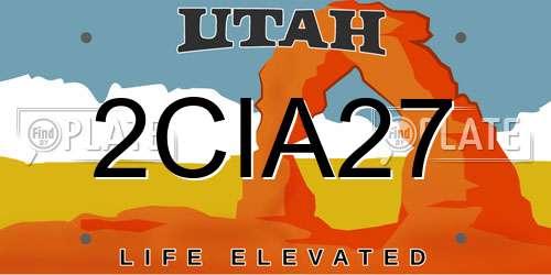 2CIA27 Utah License Plate