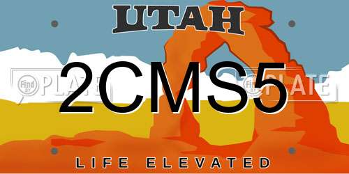 2CMS5 Utah License Plate