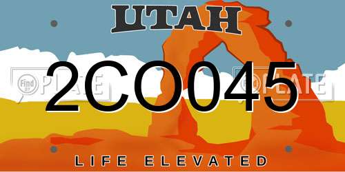 2CO045 Utah License Plate