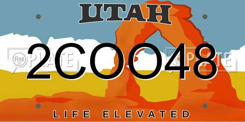 2COO48 Utah License Plate