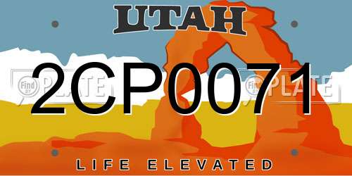 2CP0071 Utah License Plate