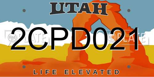 2CPD021 Utah License Plate