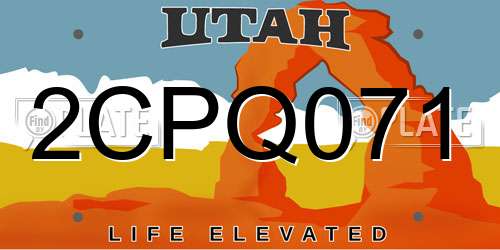 2CPQ071 Utah License Plate