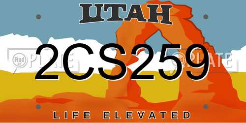 2CS259 Utah License Plate
