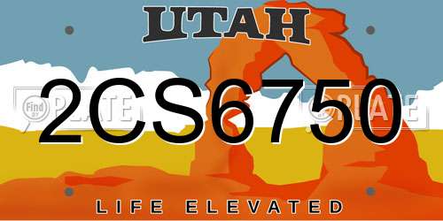 2CS6750 Utah License Plate