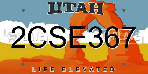 2CSE367 Utah License Plate