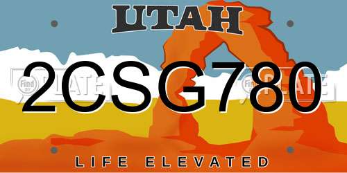 2CSG780 Utah License Plate