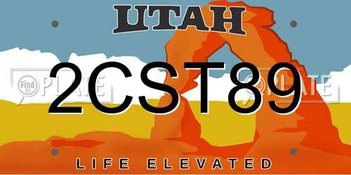 2CST89 Utah License Plate