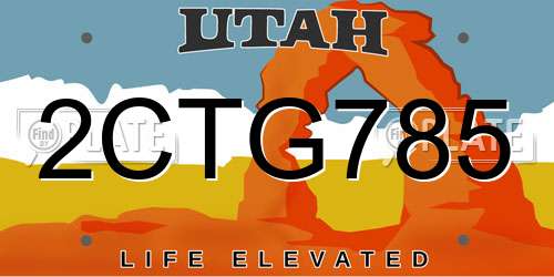 2CTG785 Utah License Plate