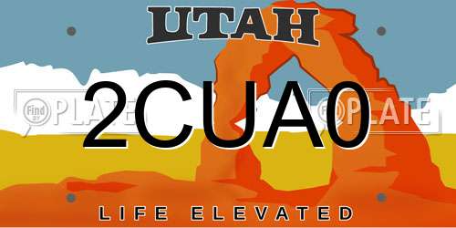 2CUA0 Utah License Plate