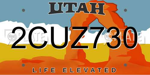 2CUZ730 Utah License Plate