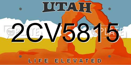 2CV5815 Utah License Plate