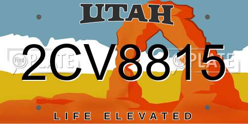 2CV8815 Utah License Plate