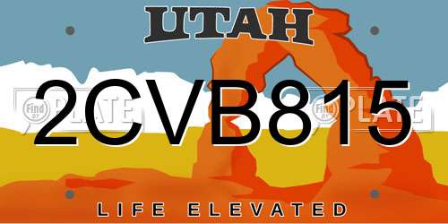 2CVB815 Utah License Plate