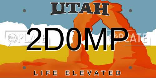 2D0MP Utah License Plate