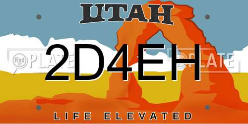 2D4EH Utah License Plate