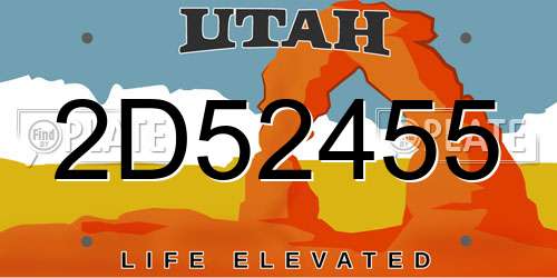 2D52455 Utah License Plate