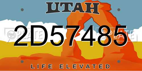 2D57485 Utah License Plate