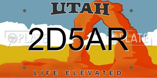 2D5AR Utah License Plate
