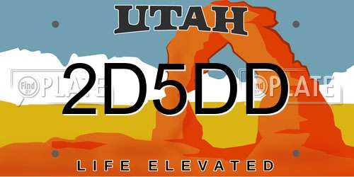 2D5DD Utah License Plate