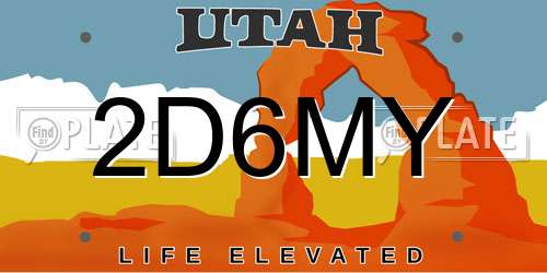 2D6MY Utah License Plate
