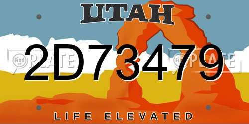 2D73479 Utah License Plate