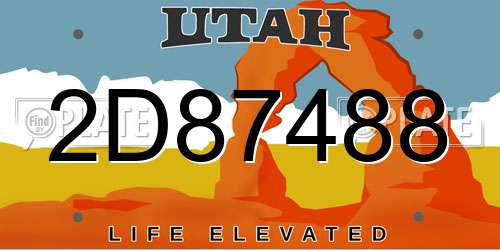 2D87488 Utah License Plate