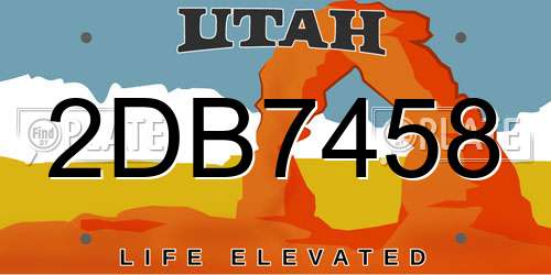 2DB7458 Utah License Plate