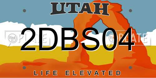 2DBS04 Utah License Plate